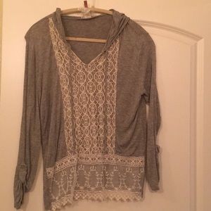 Lace hoodie top